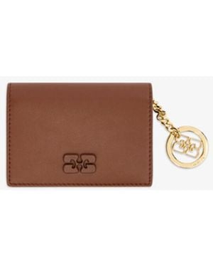 Ganni Bou Card Holder With Flap - White