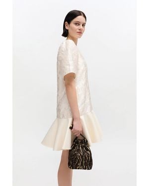 Ganni Metallic Bou Bucket Cloque Pouch - Natural