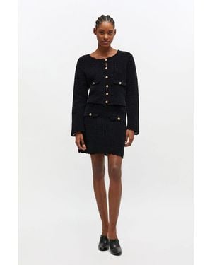 Ganni Schwarzer Häkel-Minirock