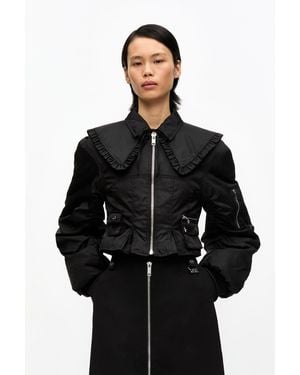Ganni Duchesse Nylon Fitted Jacket - Black