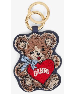 Ganni Joy Bear Keyring - White