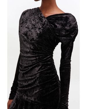 Ganni Ruched Mini Dress - Black