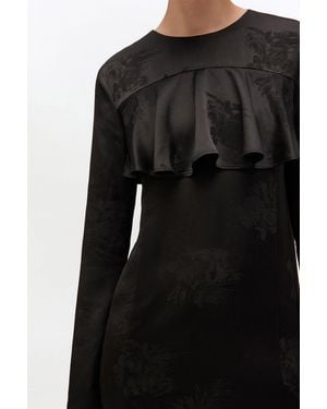 Ganni Ruffle Mini Dress - Black