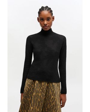Ganni Sheer Turtleneck - Black