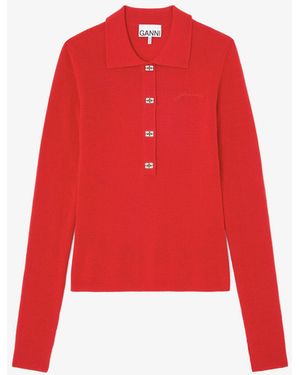 Ganni Polo Shirt - Red