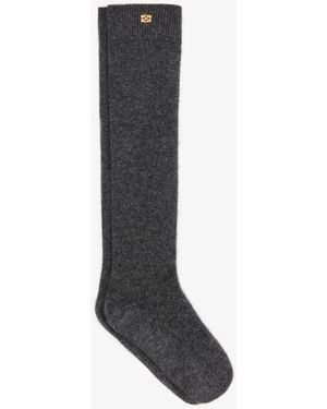 Ganni Dark Wool Mix Socks - Black
