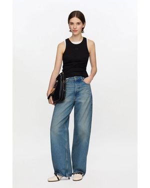 Ganni Soft Cotton Rib Tank Top - Blue