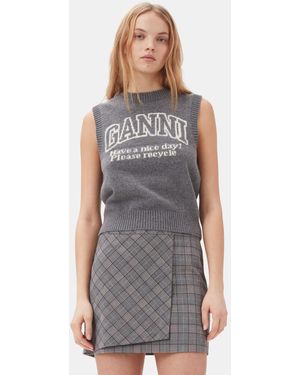 Ganni Graphic Vest - Grey