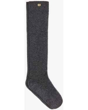 Ganni Dunkelgraue Socken Aus Einer Wollmischung - Schwarz