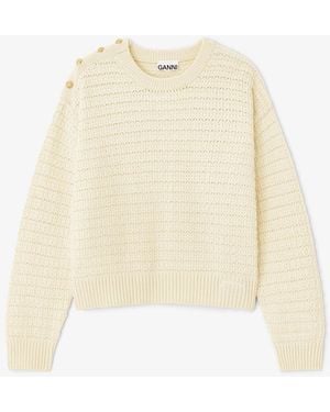 Ganni Wool Jumper - White