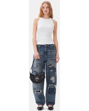Ganni Dark Blue Heavy Washed Carpenter Jeans