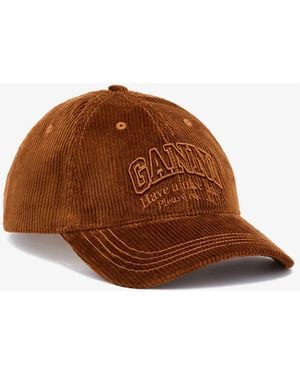 Ganni Cap Aus Braunem Cord