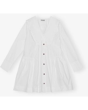 Ganni Mini Shirt Dress - White