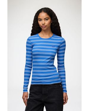Ganni Long-Sleeve Top With Stripes - Blue