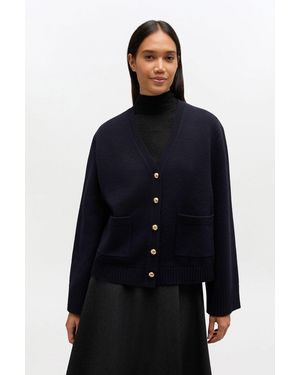 Ganni Classic Wool Cardigan - Blue