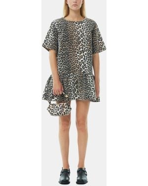 Ganni Open-Back Mini Denim Dress - Multicolour
