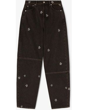 Ganni Stary Daisy Duck Jeans - Black
