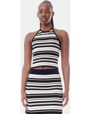 Ganni Future Rib Halterneck Top - White