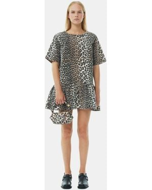 Ganni Open-Back Mini Denim Dress - Multicolor