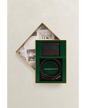 GANT Checked Belt & Card Holder Gift Set Rich - Green