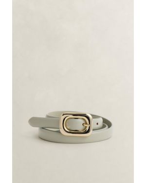 GANT Rounded Buckle Leather Belt - Natural