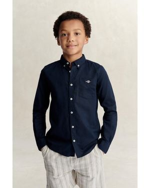 GANT Teens Teen Boys Linen Blend Shirt Evening - Blue