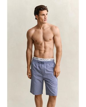GANT Gingham Poplin Pyjama Shorts University - Blue