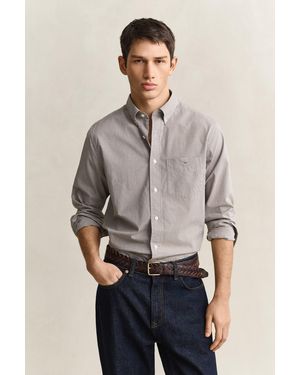 GANT Gingham Classic Poplin Shirt - Grey