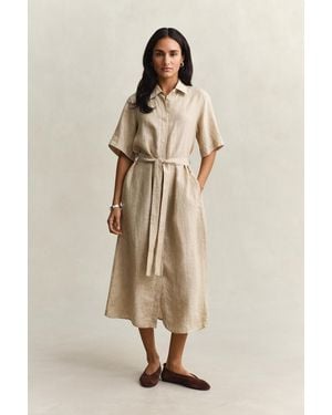 GANT Linen Shirt Dress - Natural