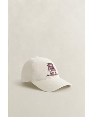 GANT Graphic Cotton Twill Cap Cream - Blue