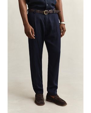 GANT Lyocell Trousers Evening - Blue