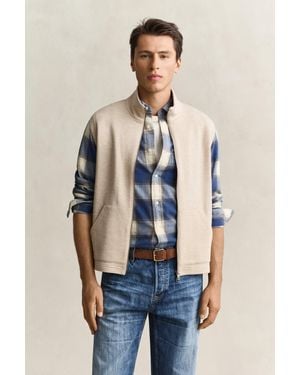 GANT Zipped Vest Oat Melange - Blue