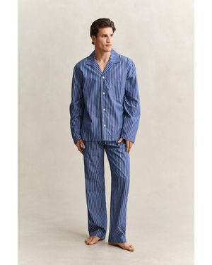 GANT Striped Poplin Pyjama Set - Blue