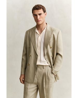 GANT Linen Suit Jacket - Natural