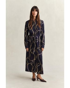 GANT Printed Shirt Dress Evening - Blue
