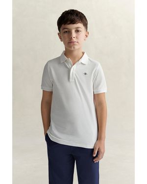 GANT Teens Shield Piqué Polo Shirt - White