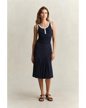 GANT Bias Cut Flared Skirt Evening - Blue