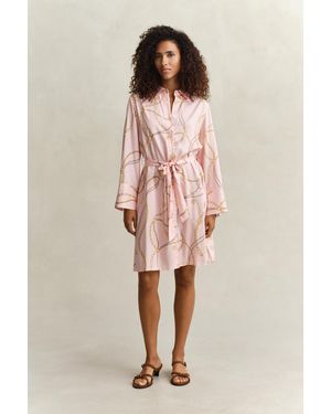 GANT Belted Shirt Dress - Pink