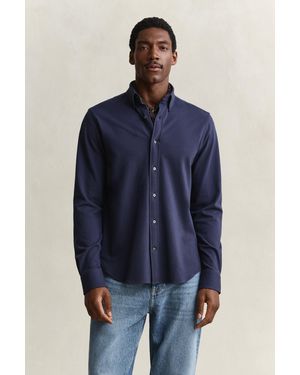 GANT Jersey Stretch Piqué Shirt Marine - Blue