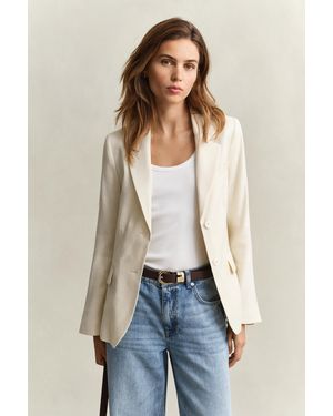 GANT Linen Stretch Blazer - Natural