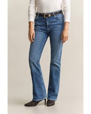 GANT Slim Flared Stretch Jeans Mid Broken In - Blue
