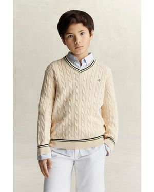 GANT Teens Teen Boys Cricket Jumper - Natural
