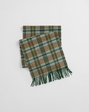 GANT Checked Wool Scarf Grass - Green