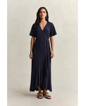 GANT Frilly Wrap Dress Evening - Blue
