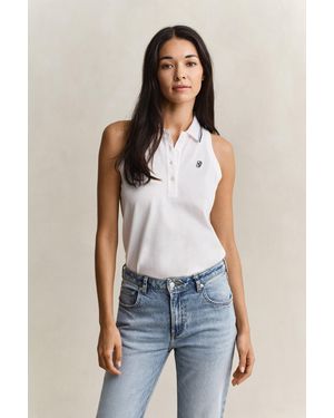 GANT Sleeveless Piqué Polo Shirt - Blue