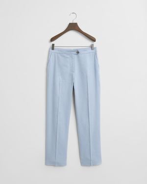 GANT Tailored Stretch Linen Trousers - Blue