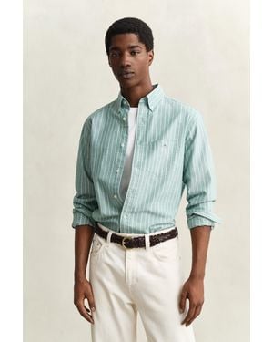 GANT Striped Classic Oxford Shirt - Blue