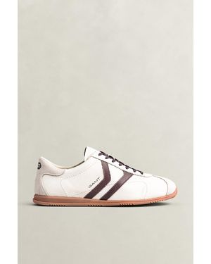 GANT Spearclub Leather Trainers Soft Oat - Natural
