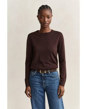 GANT Extra Fine Merino Wool Crew Neck Jumper Deep - Blue
