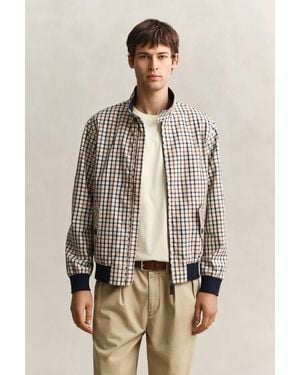 GANT Cotton Blend Harrington Jacket Mahogany - Natural